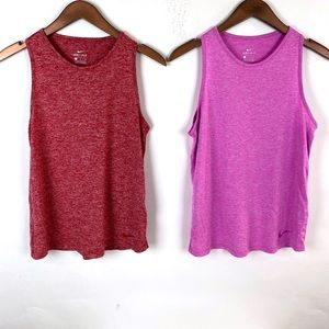 Nike Women’s (Set of 2) Tank Tops Dri-Fit Red and Pink Size Small
